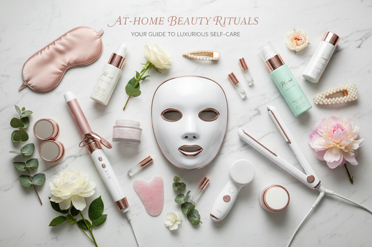 At-home beauty treatment tools including laser hair removal devices and heatless curling accessories