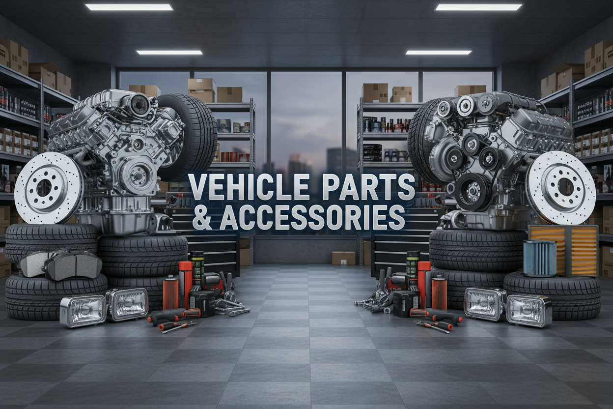 Vehicle accessories including interior lighting, cleaning tools, and automotive essentials