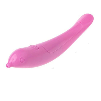 Pink handheld device on a white background