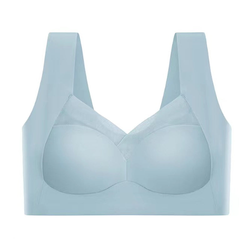 Light blue bra on a white background