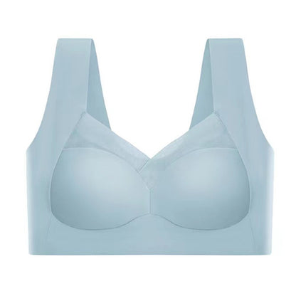 Light blue bra on a white background