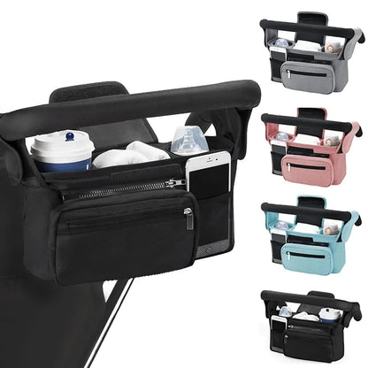 Car seat organizer with multiple color options on a white background