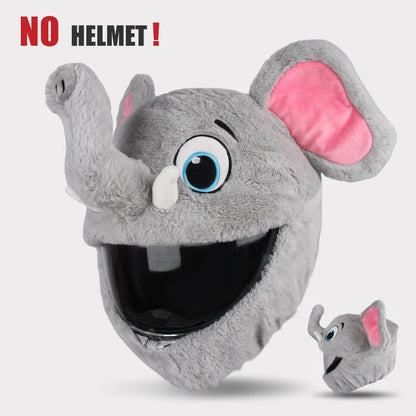 Gray elephant helmet with a small elephant figure on a white background