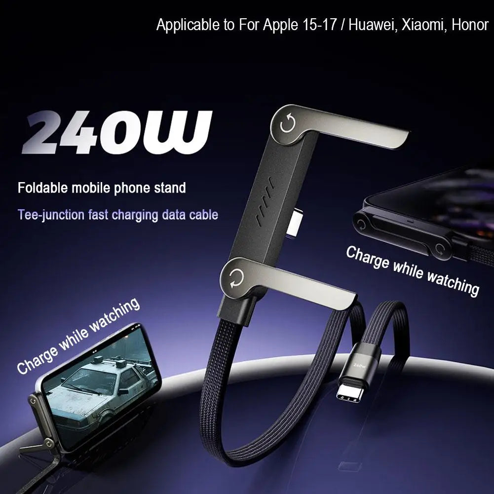 2-in-1 Invisible Holder Charger Cable with Stand