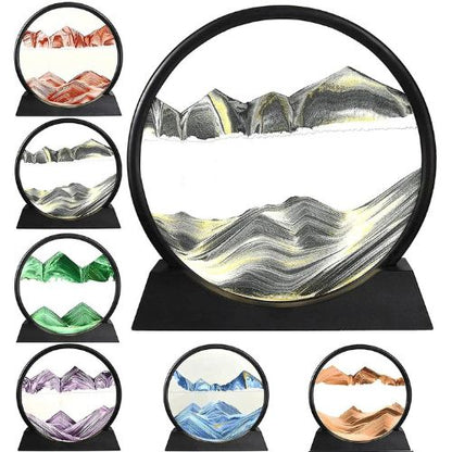 Set of mountain-themed desk lamps in various colors on a white background