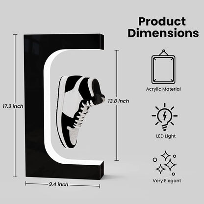 360-degree rotating magnetic shoe display stand with illuminated platform