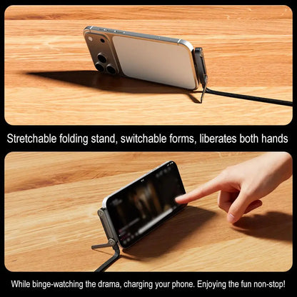 2-in-1 Invisible Holder Charger Cable with Stand