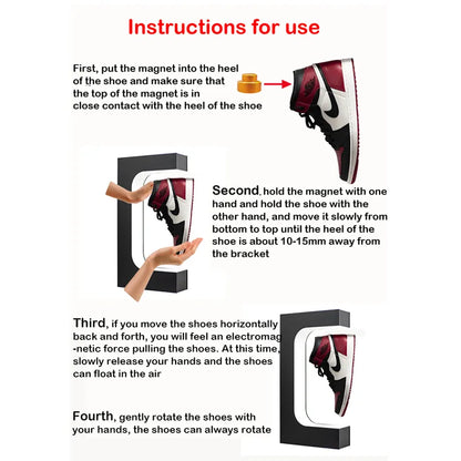 Premium magnetic levitation shoe stand displaying sneaker collection piece