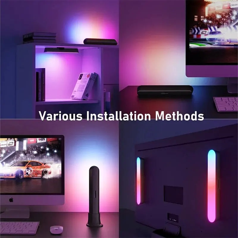 Collage of computer setup with RGB lighting and text 'Various Installation Methods'.