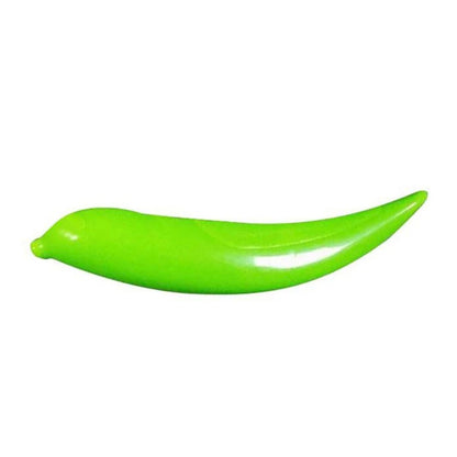 Green plastic tool on a white background