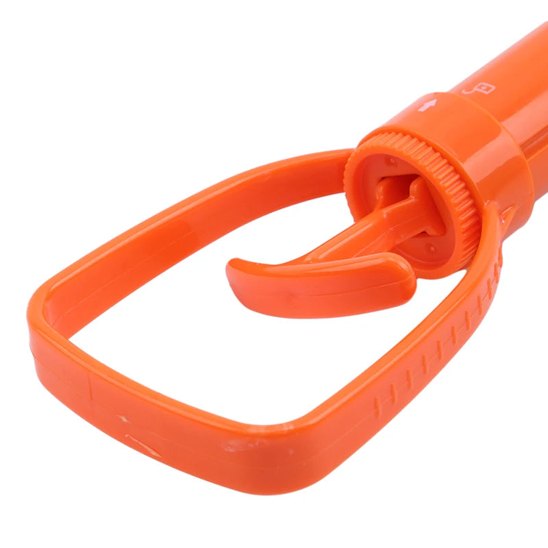 Close-up of an orange plastic tool on a white background