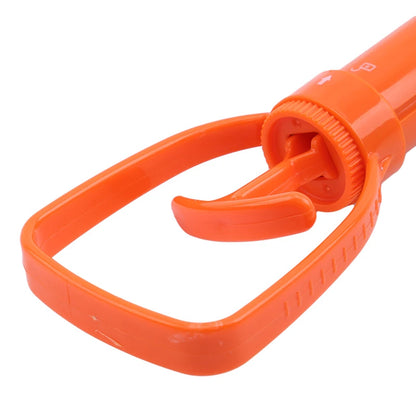 Close-up of an orange plastic tool on a white background