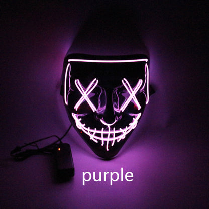 Purple LED mask on a dark background with 'purple' text.