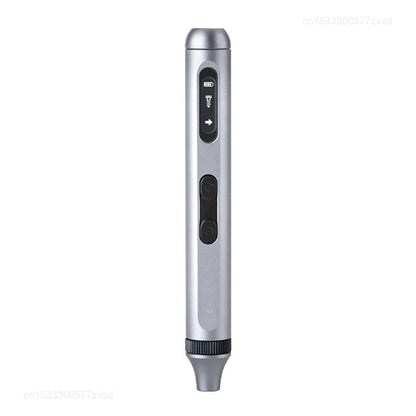 Silver electronic device with buttons on a white background