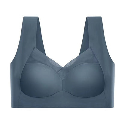 Blue bra on a white background